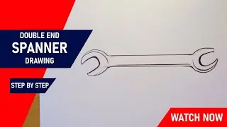 double end spanner drawing || how to draw double end spanner  || wrench drawing
