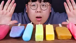 알록달록 무지개색 아이스크림 먹방! ASMR Mukbang