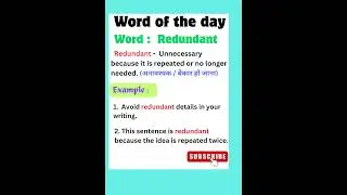 Redundant &ne; Useful = Extra + Not needed #word of the Day #english #vocabs #ielts #learnenglish #word