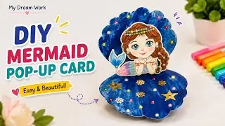 Cute Mermaid Card | Birthday Card Idea | DIY Mermaid Card for kids Birthday | DIY Craft