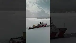 Frozen in time. The icebreaker Samuel Risley. Midland Harbour On, Canada. @DJI @mattyinthesky