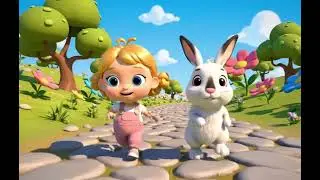 Cute Baby Girl Walking with Her Bunny 🐰💖 | Sweet & Happy Moments