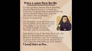 Pri&egrave;re puissante pour obtenir des gr&acirc;ces par l'intercession de sainte Marie Bertille