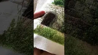 Embroidering the grass, Harpers Ferry Embroidery Art