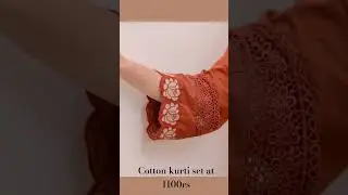 🧡 Elegant Rust Orange Look! 3-Piece Cotton Kurti Set @ ₹1100 + shipping #kurtiset#viral#best#kurti