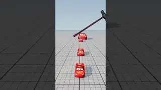 Small to Giant McQueen vs Hammer &ndash; BeamNG.drive 🚗🔨💥 #shorts
