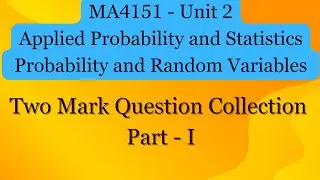 Two Mark Questions - Probability and Random Variables - Part 1
