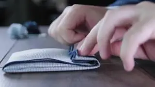 How to fold a Pocket Square: The Presidential Fold.