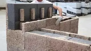 Posa blocchi cassero in legno cemento Isotex