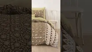 Elegant brown and cream print on premium cotton double bedsheet with two pillow covers