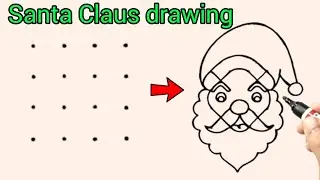 How To Draw Santa Claus Easy Face | Santa Claus Drawing Easy From 4x4 Dots