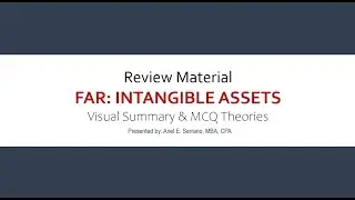 FAR Intangible Assets Part 1: Visual Summary & 15 Item MCQ Theories