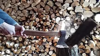 Splitting Firewood Stock Video