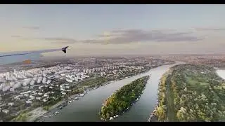 AirSerbia Airbus A320 landing at LYBE (Belgrade, Serbia)  runway 30
