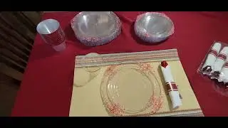 Elegant Party Made Easy! 🎉 Hioasis Red & Clear Disposable Dinnerware Set
