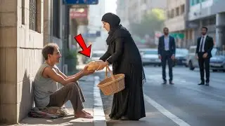 أعطت آخر رغيف خبز لرجلٍ غريب… وبعد ساعات طرق بابها شخصان غيّرا حياتها تمامًا!