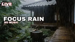 Rain Sounds for Focus (LIVE) — Japanese Garden Rain | No Music