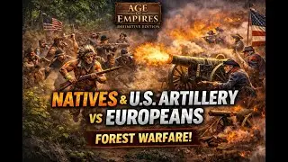 Native with US artillery | Forest Nothing map tunnel -  AOE3DE Gameplay
