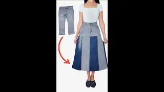 Как превратить старые джинсы в юбку в стиле пэчворк Miarti🪡🧵✂️ ✌️