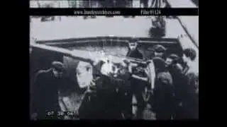 Merchant ship defence against German submarine, World War One.  Film 91124