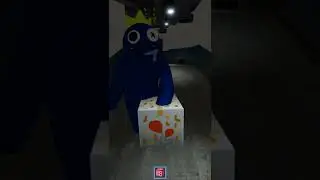 i meet rainbow friends. blue friend try to catch us. try to escape rainbow friends roblox #shorts