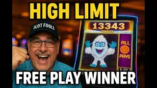 I USED my FREE PLAY in the HIGH LIMIT ROOM and WON BIG on SPOOKY LINK - YO YETI at COUSHATTA CASINO