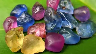 CEYLON NATURAL SAPPHIRE ROUGH GEMSTONE COLLECTION FROM FOUR DIFFERENT MINING