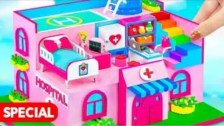 DIY Miniature Cardboard House Compilation Make Pink Miniature Hospital, Doctor Set use Cardboard