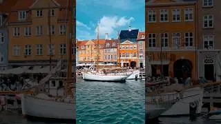 Nyhavn:Canal with colourful houses | Scandinavia | Copenhagen Denmark | #shorts #denmark #copenhagen