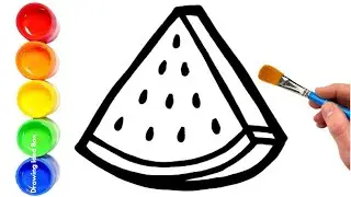 Drawing a Watermelon Slice 🍉 | Fun Watermelon Drawing Ideas for Kids | Drawing ideas Box