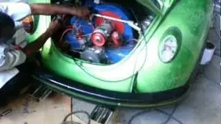 VW Bug with 45 Dellorto Carbs and Empi Fatboy muffler