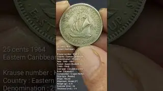 25&nbsp;cents Eastern Caribbean&nbsp;1964 #cents #eastern #caribbean #coin #coins