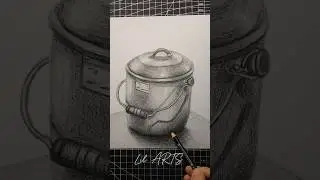 Sketch to Realism: Cooking Pot Transformation #shorts #realism #drawing