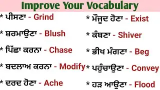 ਮਹੱਤਵਪੂਰਨ ਸ਼ਬਦਾਵਲੀ || Improve Your Vocabulary || English Practice