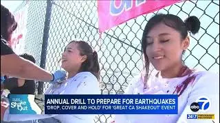 ABC7 Covers Lynwood High Biomedical Students Health Skills During Great ShakeOut Event