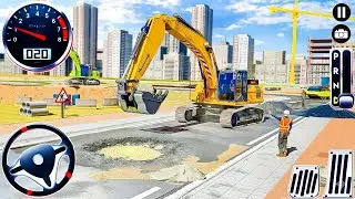 Large City Road Construction Games - Real JCB Excavator Simulator - Android Gameplay