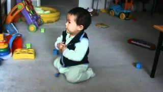 seb watching Wiggles (13 months)