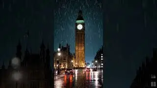 London Night Rain 🌧️ Big Ben Ambience