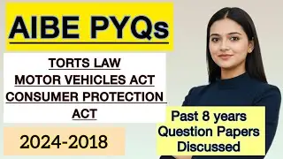 Torts Law Important PYQs for AIBE | Past 8 Years Question Papers Explained AIBE Exam