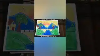 drawing on landscape with colour pastels