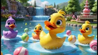 Five Little Ducks at the Candy Lake Adventure | Fun Kids Song with Sweet Animal Adventure