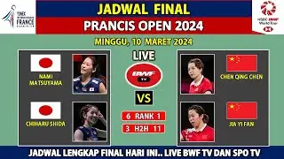Jadwal Final France Open 2024 Hari Ini ~ NAMI/SHIDA VS CHEN/JIA