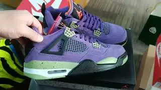 Unboxing 48 USD Jordan 4 Retro Canyon Purple reps review
