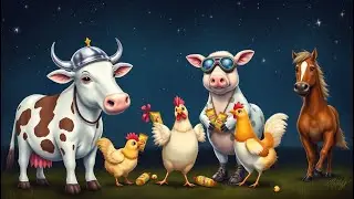 The Night the Farm Animals Flew to the Moon | Imaginative Space Adventure Song for Kids |Teamwork