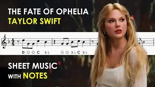 The Fate Of Ophelia - Taylor Swift | Sheet Music with Notes for Recorder, Flute, Violin Tutorial
