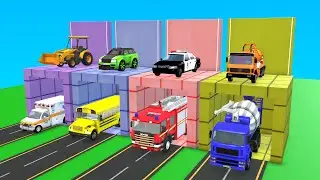 Выбери подходящую стену тайн с помощью игры JCB Tractor Car Fire Truck Bus Escape Room Challenge