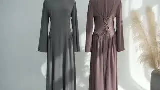 Loriya 2026 Ramadan Muslim Dress Premium Viscose Dress Daily Wear Stylish Maxi Dress with Back Ties