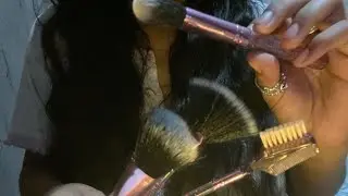 ASMR Make up Brushes on camera lense | layered sounds #asmr #makeup #brushingasmr #relax #asmrsounds