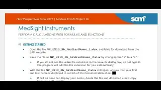 Excel Module 3 SAM Project B MedSight Instruments | Excel Module 3 SAM Project 1b