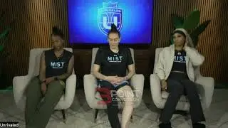 Mist BC players, Breanna Stewart, Jewell Lloyd and Dijonai Carrington of the Unrivaled League